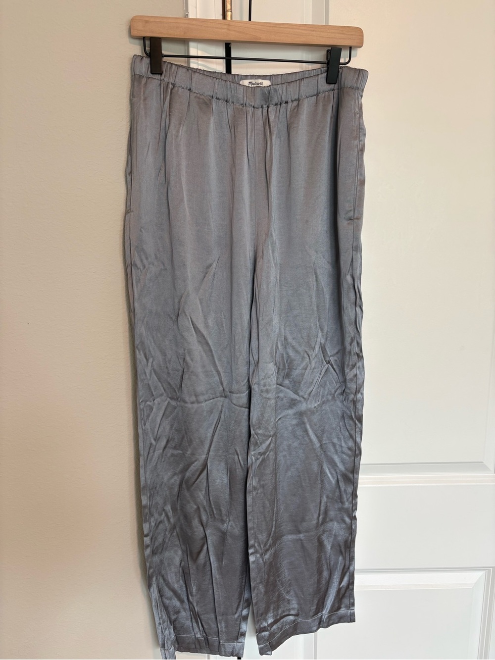 Madewell grey satin pants